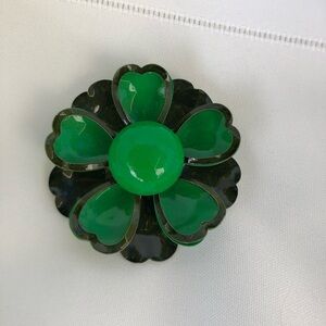 Vtg MCM Enamel Flower Brooch
